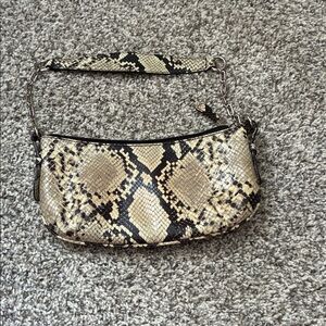 Talbots Beige and Black Snake Pattern Shoulder Bag